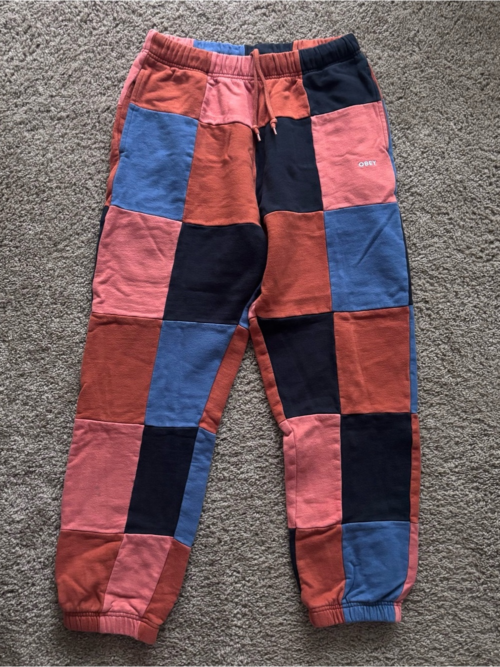 Obey Organic Cotton Patchwork Joggers